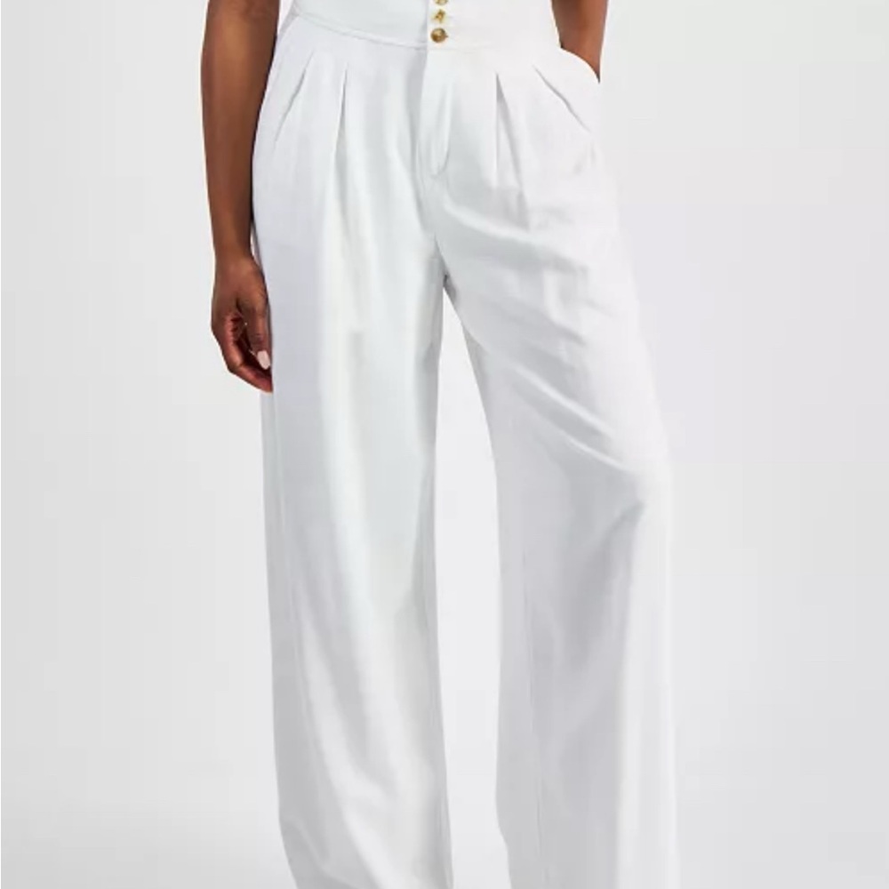 Bar IIIHigh Rise Pleat-Front Wide Leg Pants